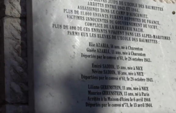 Ecole des Baumettes - Devoir de Mémoire